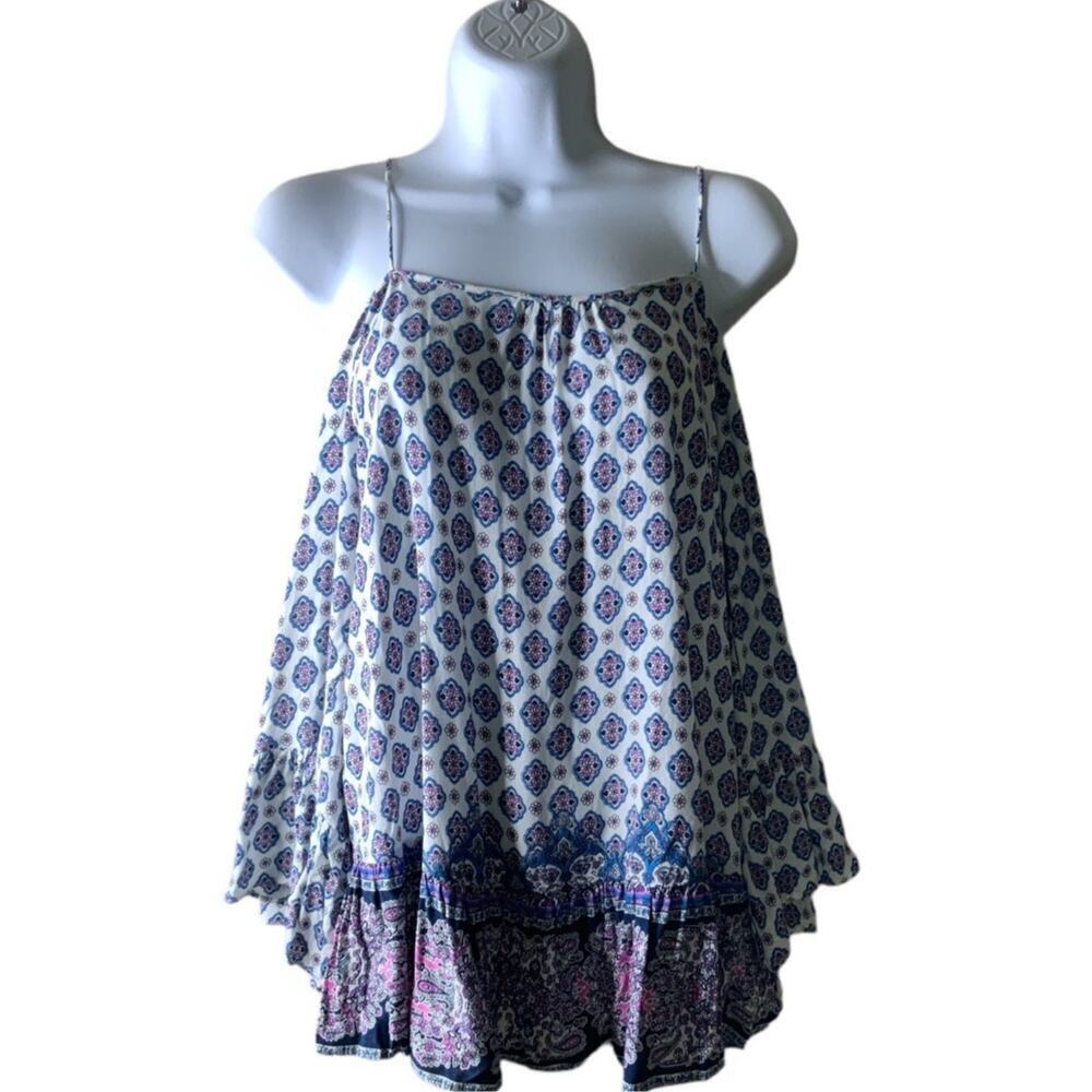 Altar'd State Floral Top Womens Size Small Ruffle Spaghetti Strap Multicolor